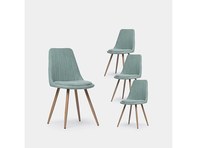 Chaise de salle à manger en tissu menthe 47x87 cm-Ingrid