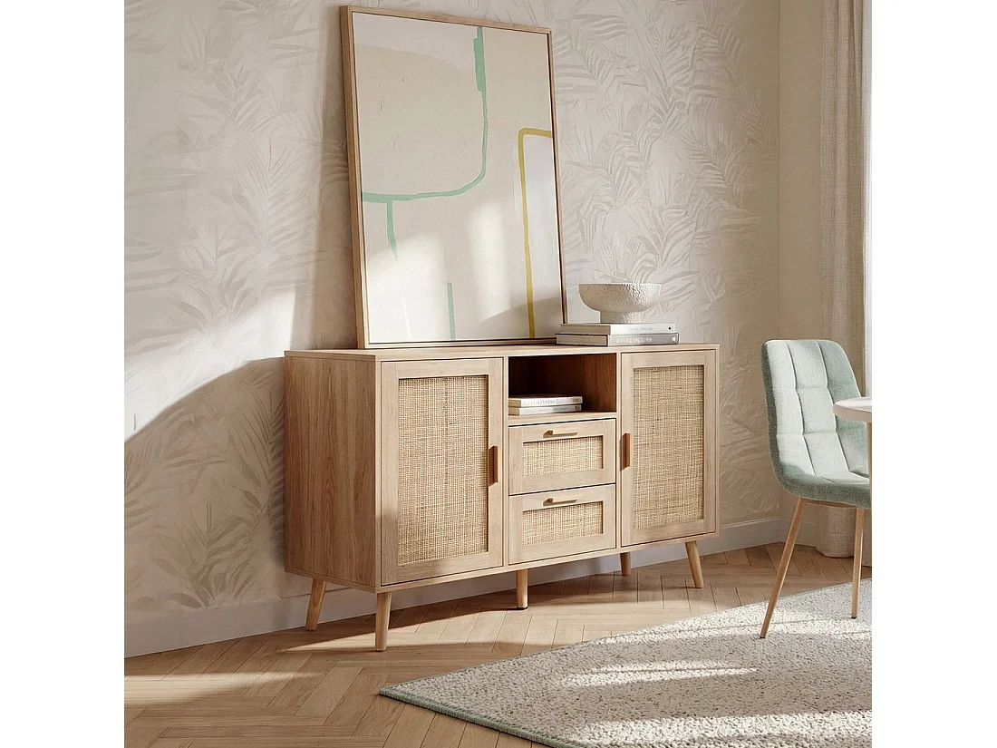 Buffet en rotin naturel 120x79 cm-Tahiti