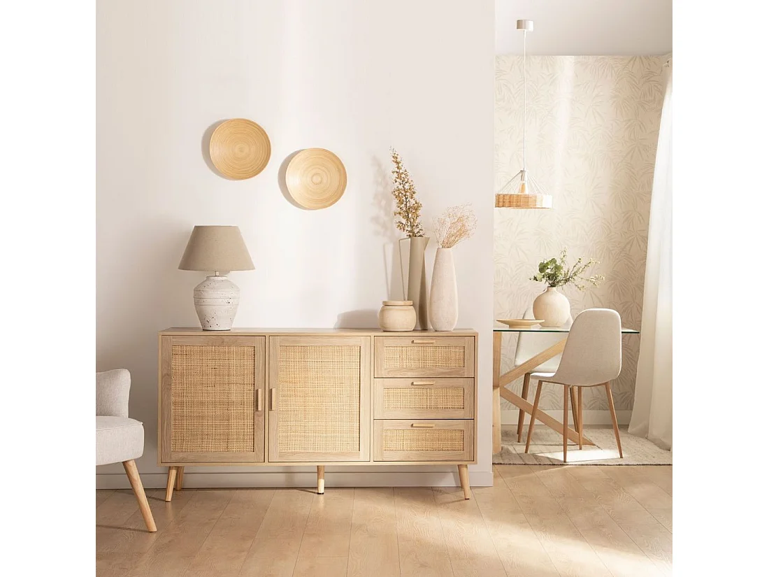 Buffet bas en rotin naturel 148x79 cm-Tahiti