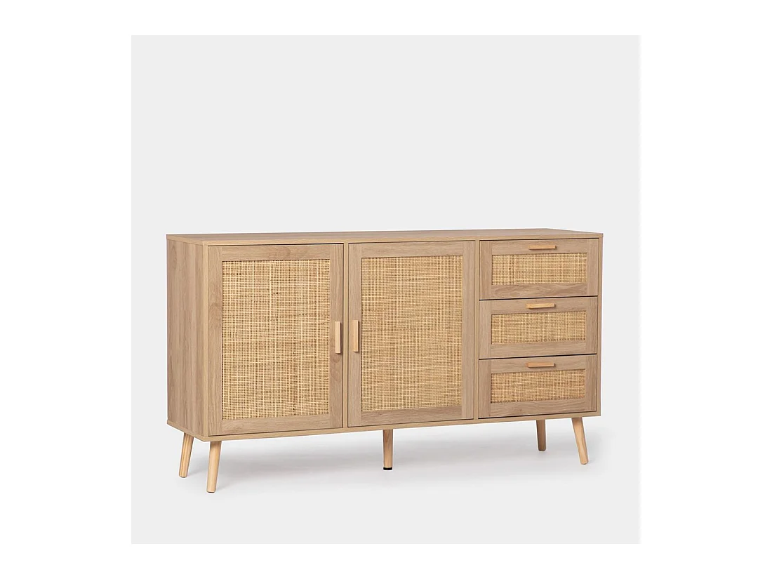Buffet bas en rotin naturel 148x79 cm-Tahiti