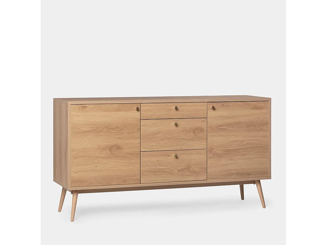 Buffet bas en bois naturel 150x76 cm-Arian