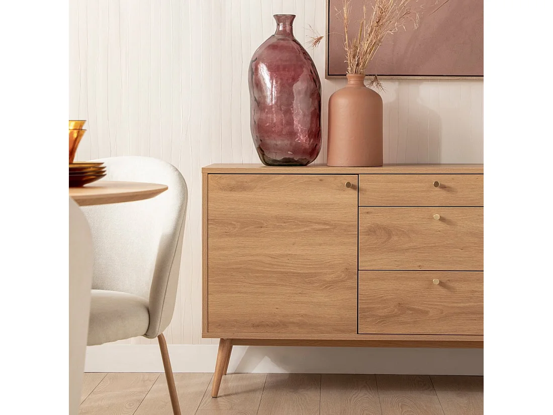 Buffet bas en bois naturel 150x76 cm-Arian