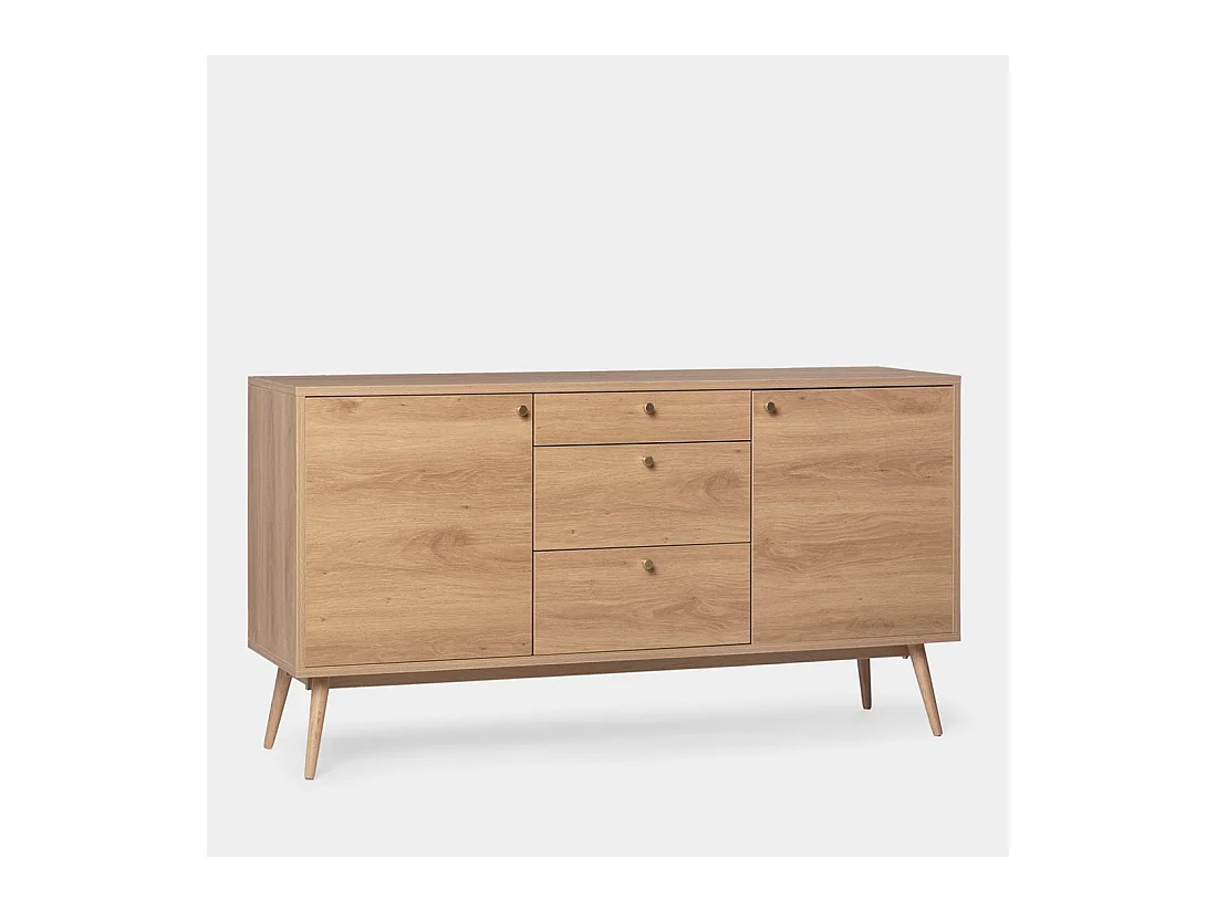 Buffet bas en bois naturel 150x76 cm-Arian