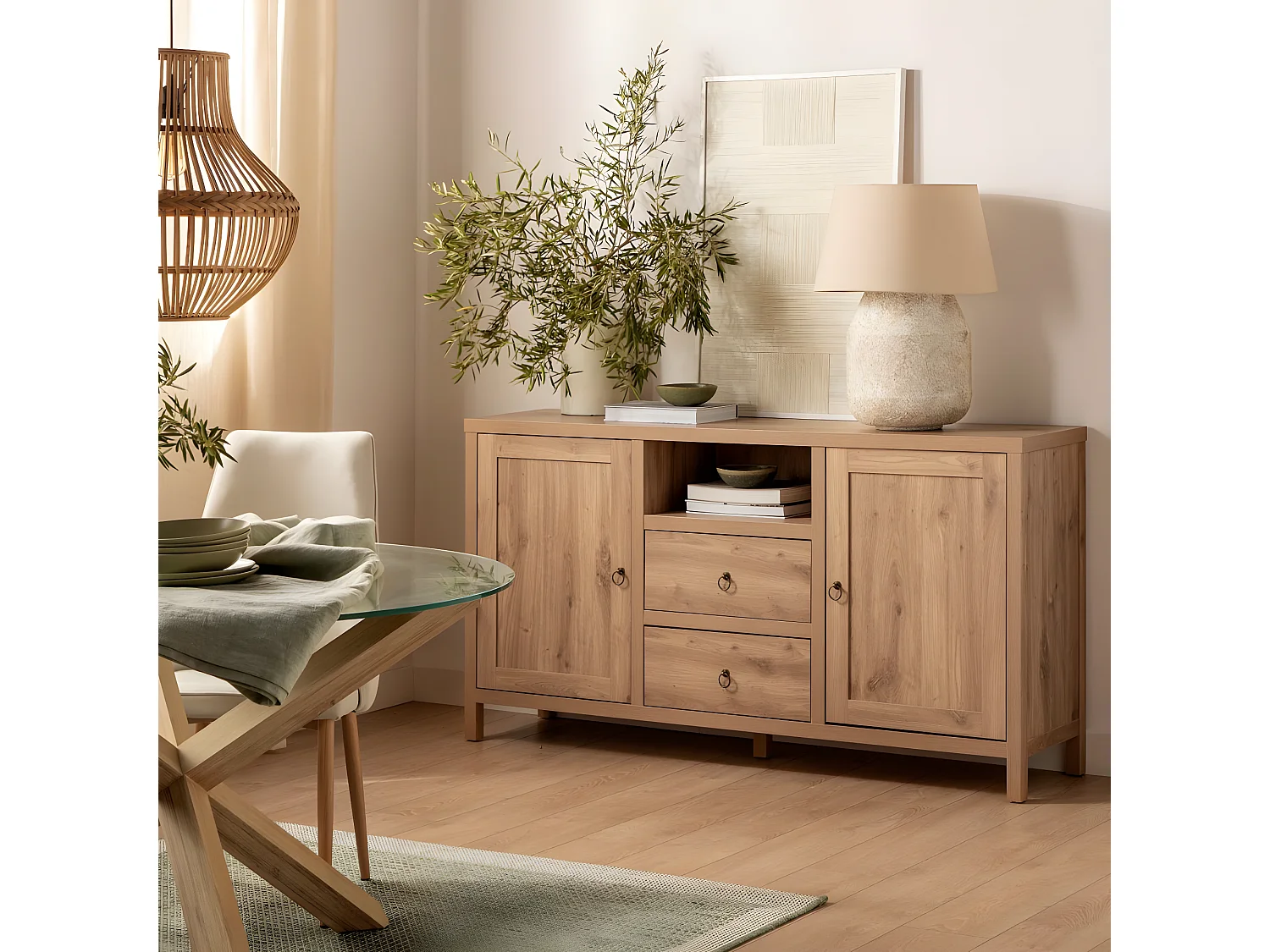 Aparador alto de Madera Natural 85 x 160- Livorno