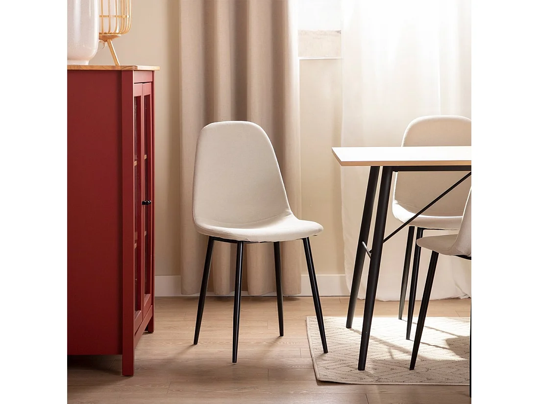 Packs 4 sillas Beige 45 x 86 cm