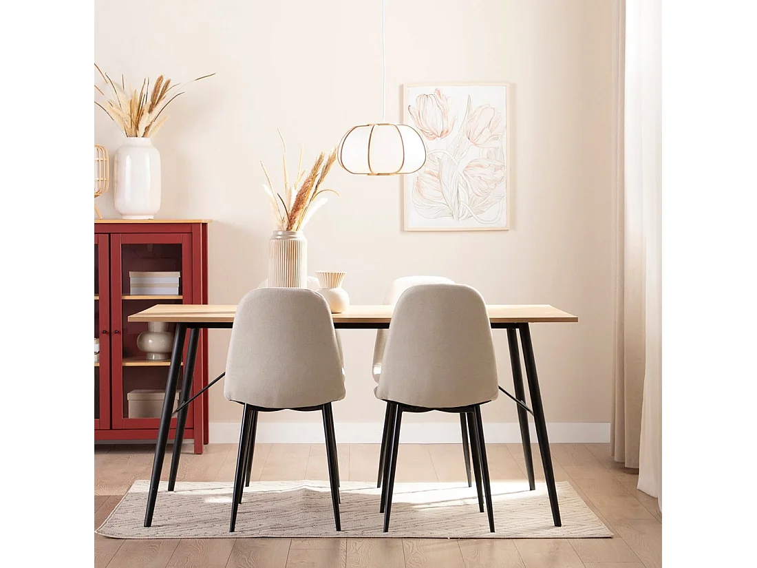 Packs 4 sillas Beige 45 x 86 cm