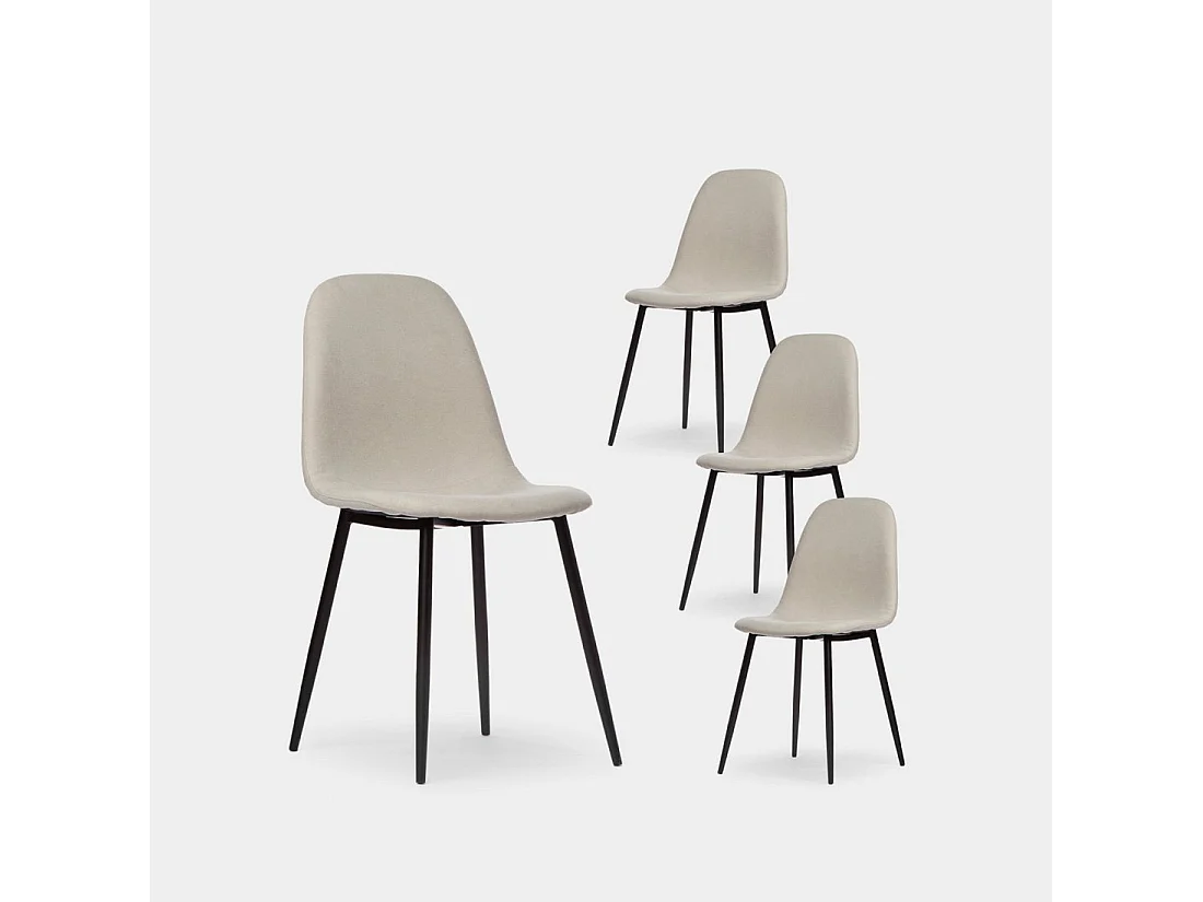 Packs 4 sillas Beige 45 x 86 cm