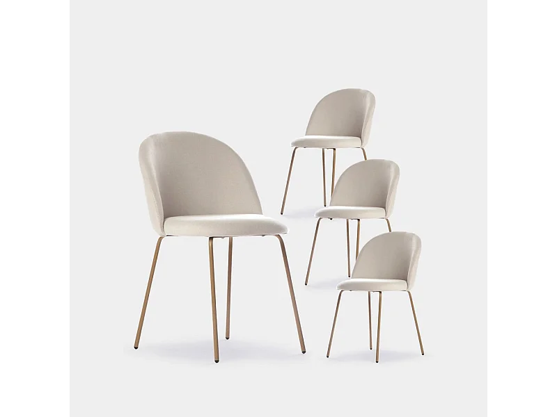 Packs 4 sillas Beige 48 x 81 cm