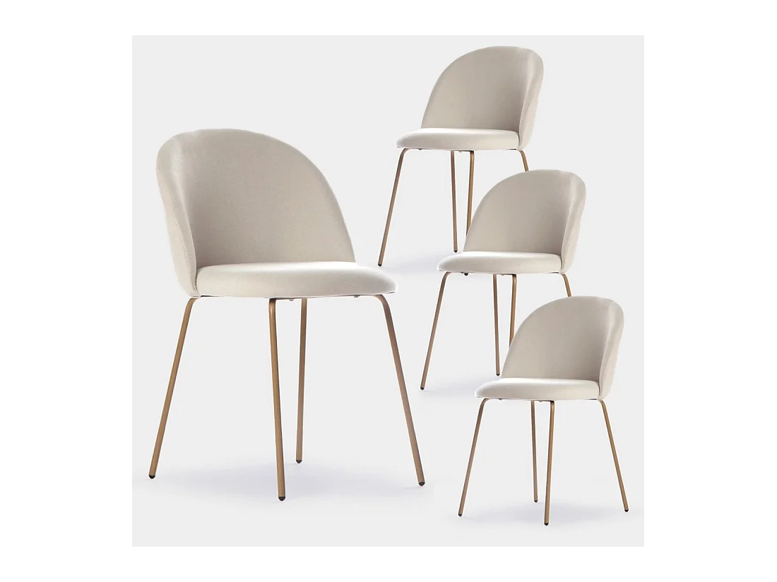Chaise de salle à manger en tissu beige 48x81 cm-Olivia