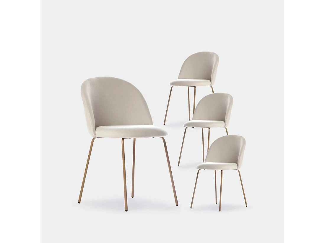 Packs 4 sillas Beige 48 x 81 cm
