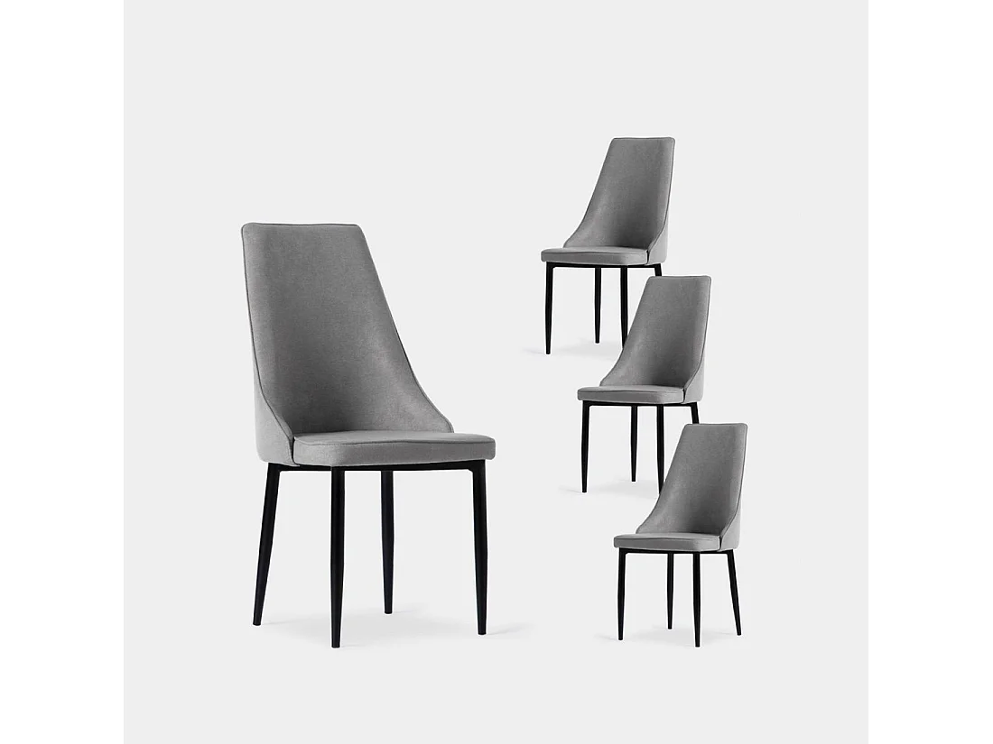 Packs 4 sillas Gris 45 x 95 cm