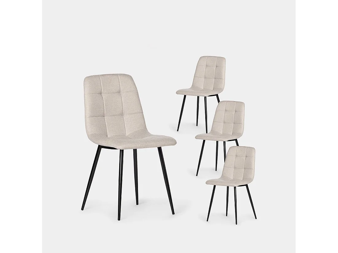 Packs 4 sillas Beige 45 x 86 cm