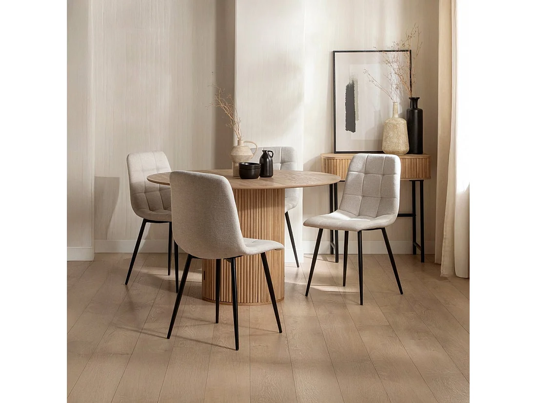 Packs 4 sillas Beige 45 x 86 cm