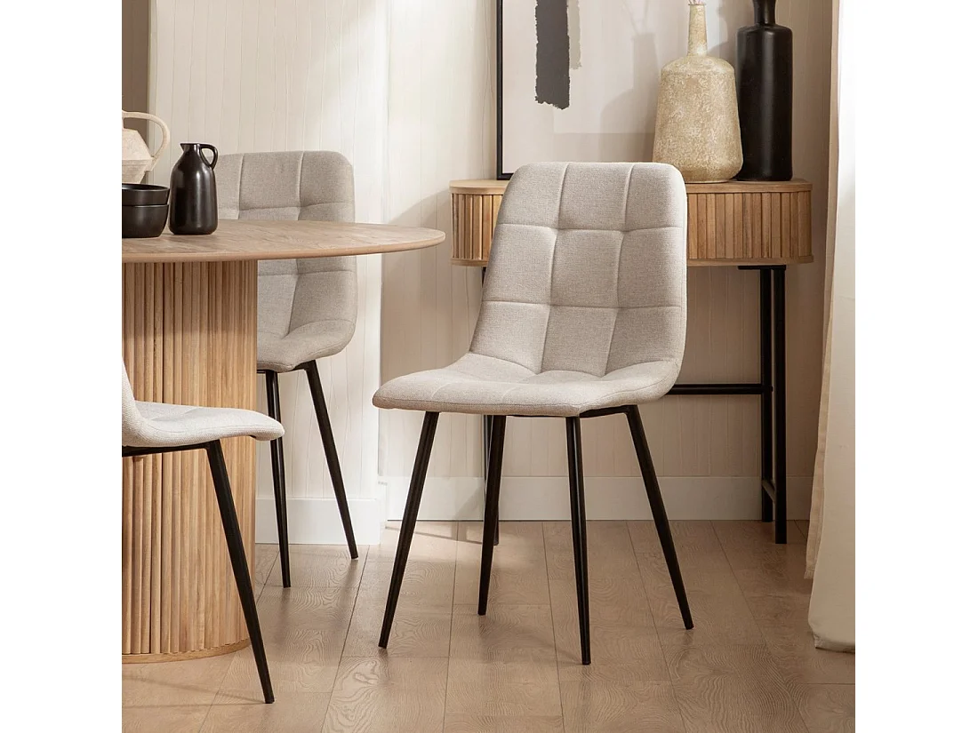 Packs 4 sillas Beige 45 x 86 cm