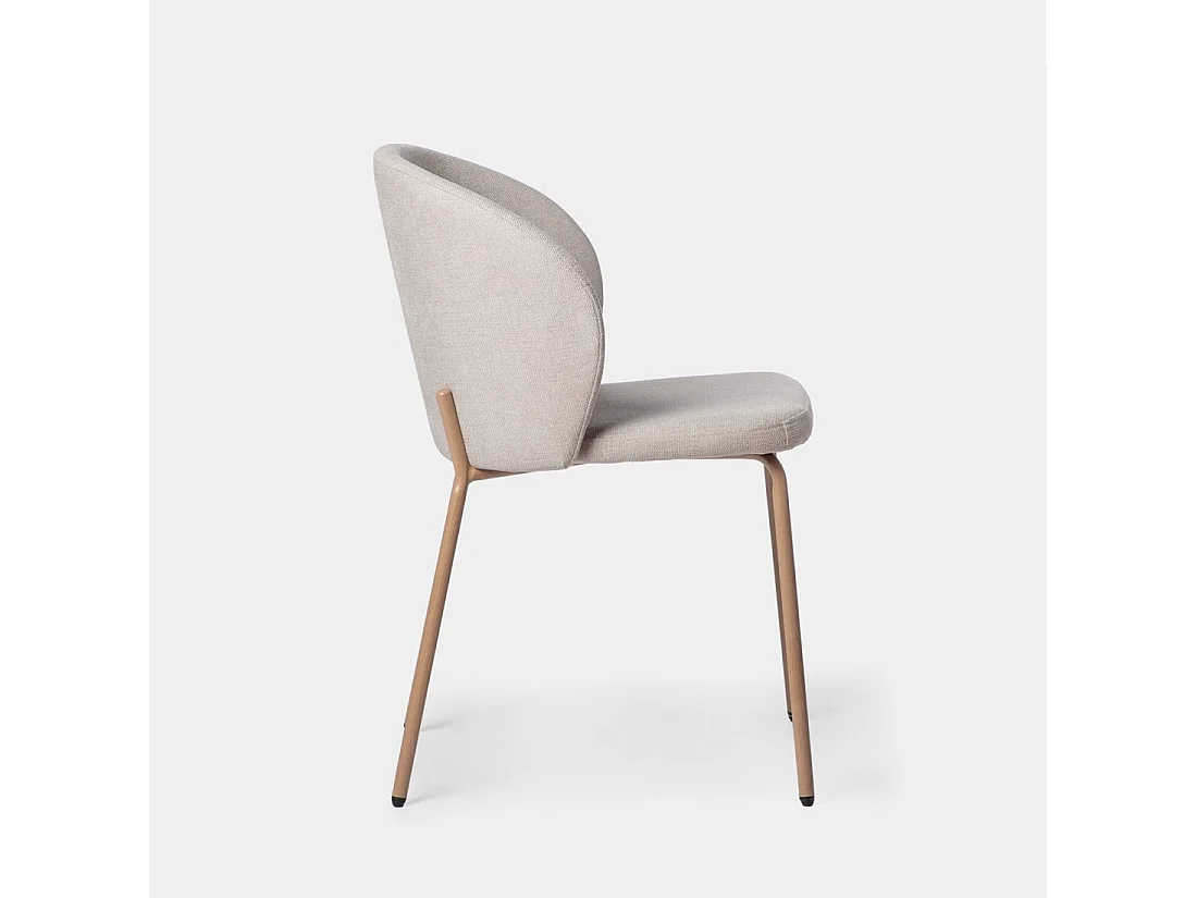 Chaise de salle à manger en tissu beige 49x80 cm-Norah