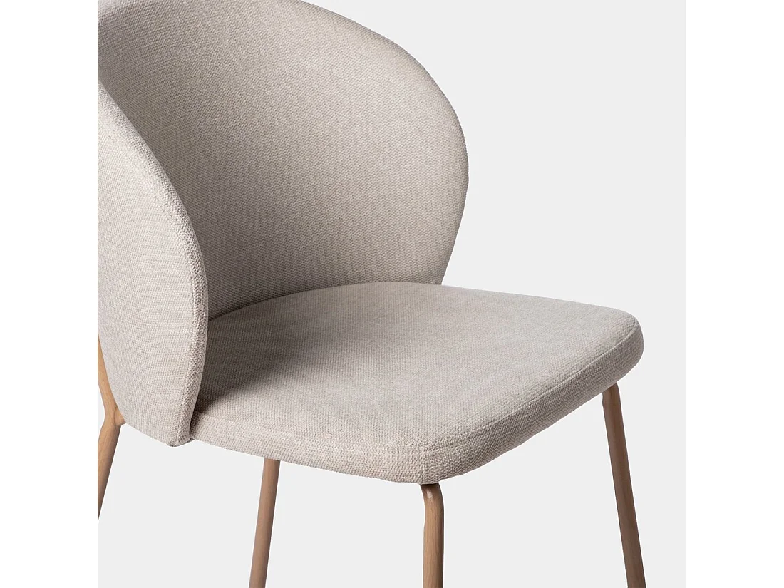 Chaise de salle à manger en tissu beige 49x80 cm-Norah