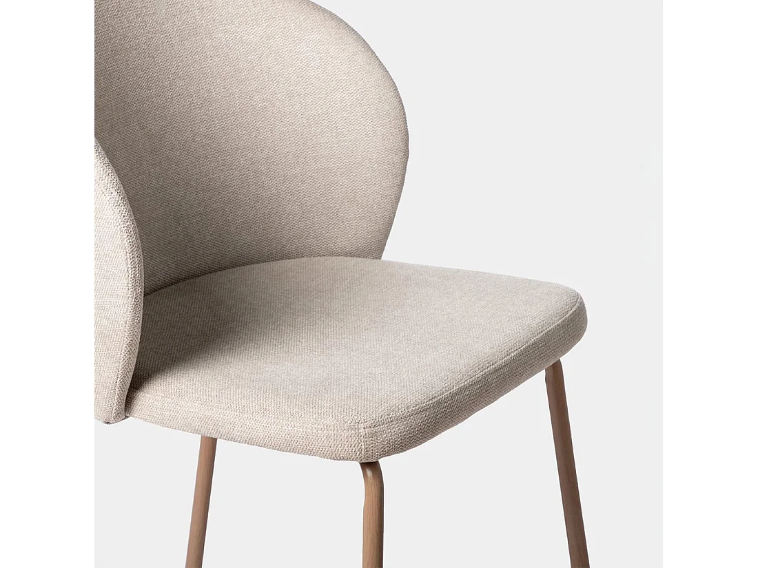Chaise de salle à manger en tissu beige 49x80 cm-Norah