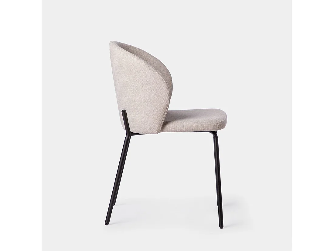 Chaise de salle à manger en tissu beige 49x80 cm-Norah