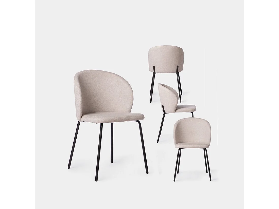 Packs 4 sillas Beige 49 x 80 cm