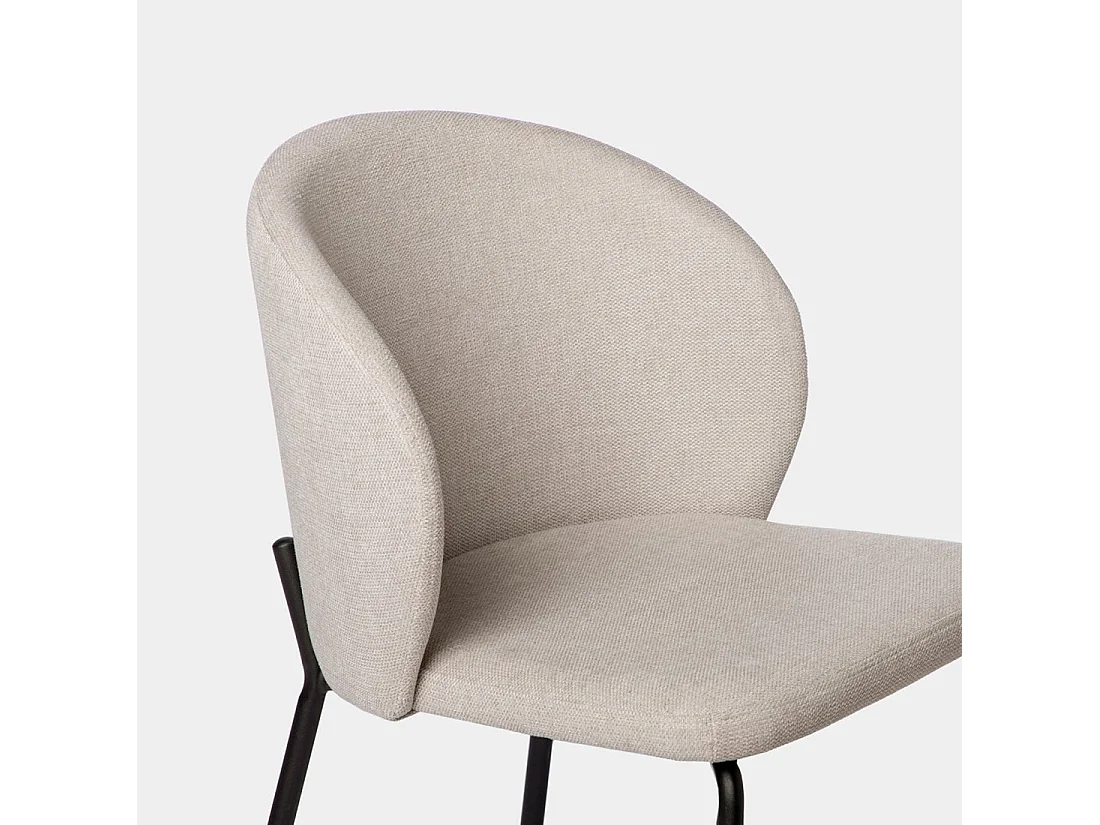 Chaise de salle à manger en tissu beige 49x80 cm-Norah