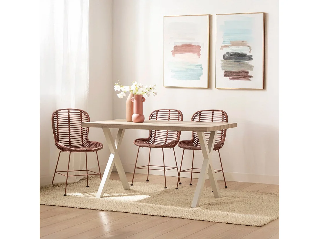 Table à manger en bois couleur naturel 75 x 135 cm-Parks