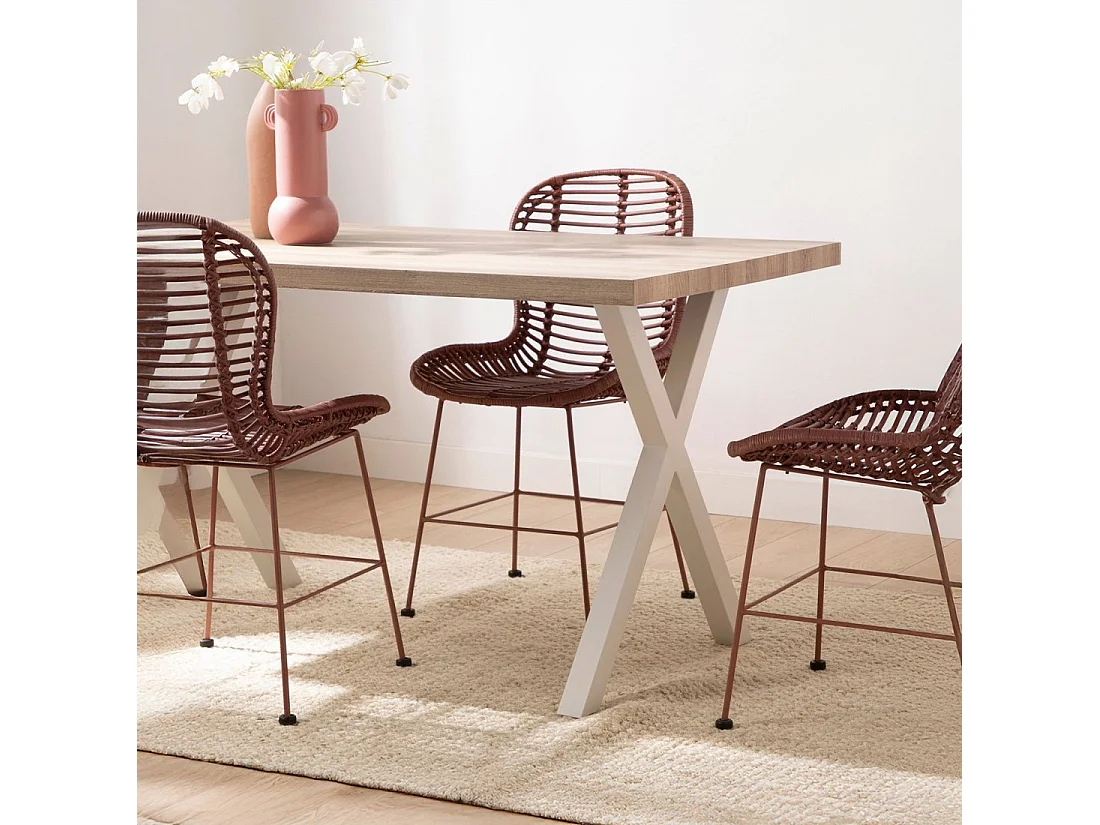 Table à manger en bois couleur naturel 75 x 135 cm-Parks