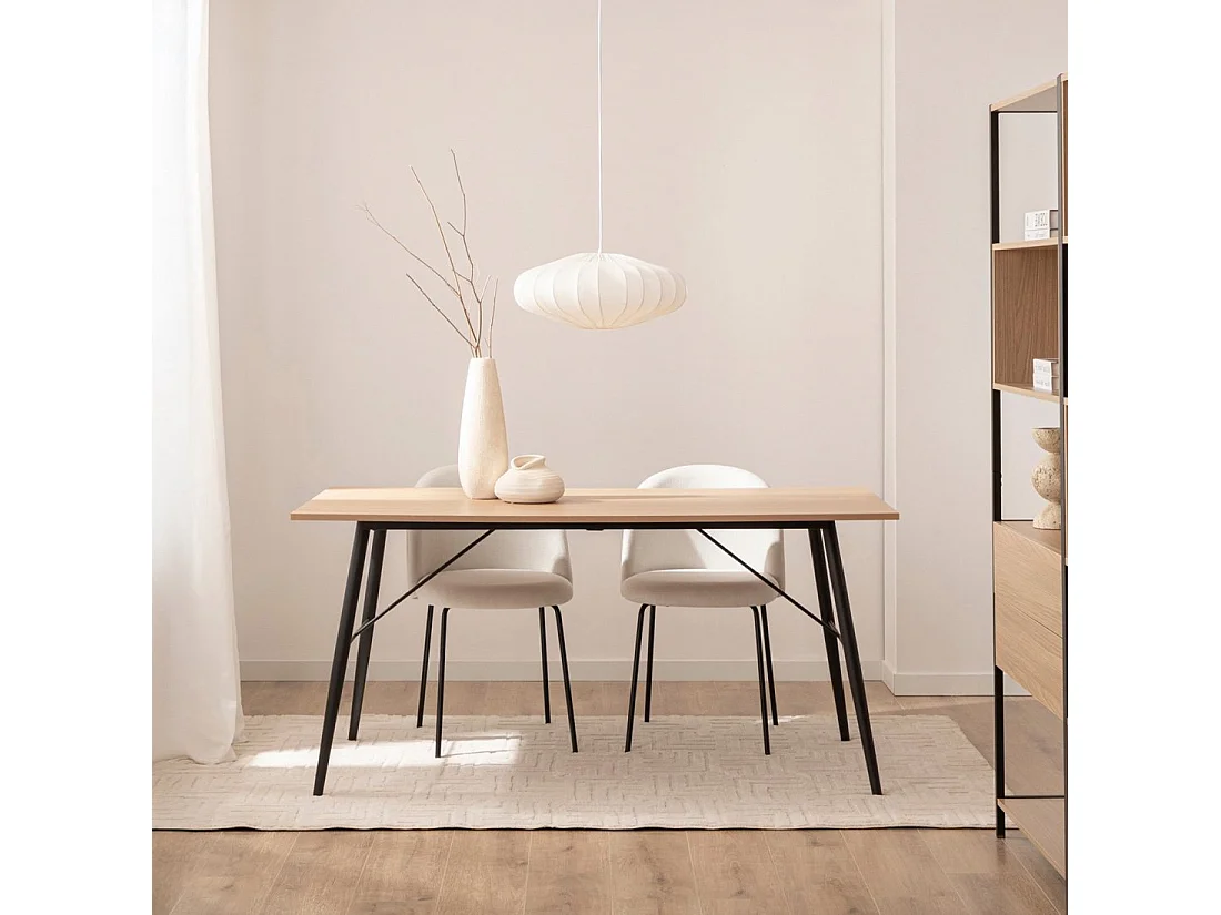 Mesa fija de Madera Natural 76 x 160- Clemens