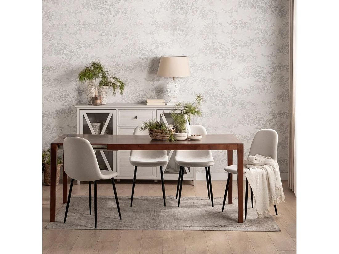 Table extensible en bois châtaignier 140x78.5 cm-Mara