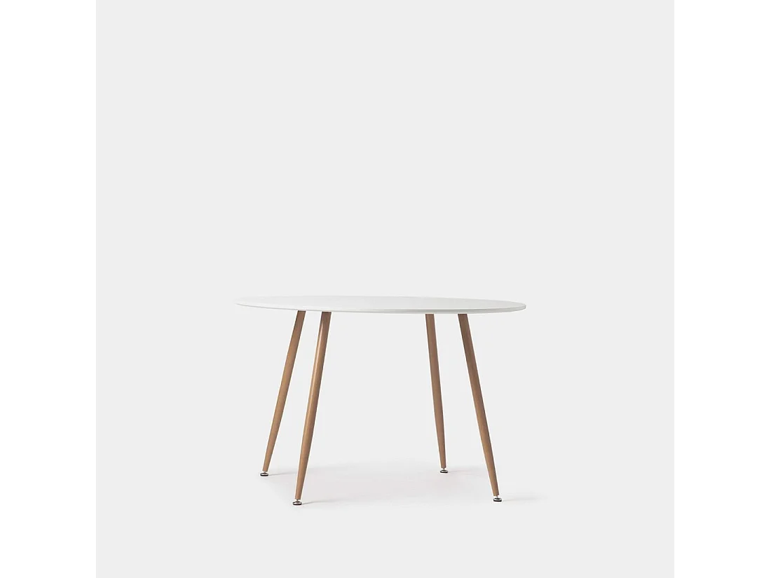 Table fixe en bois blanc 120x75 cm-Lyss