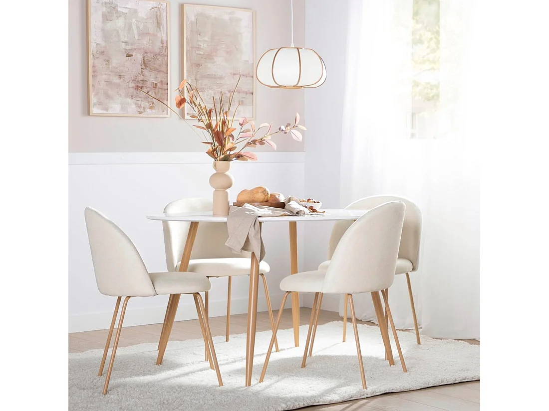 Table fixe en bois blanc 120x75 cm-Lyss