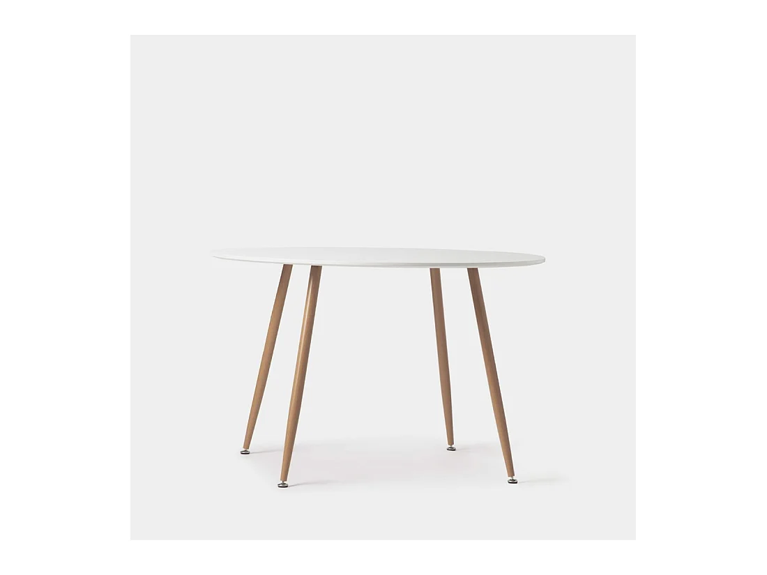 Table fixe en bois blanc 120x75 cm-Lyss