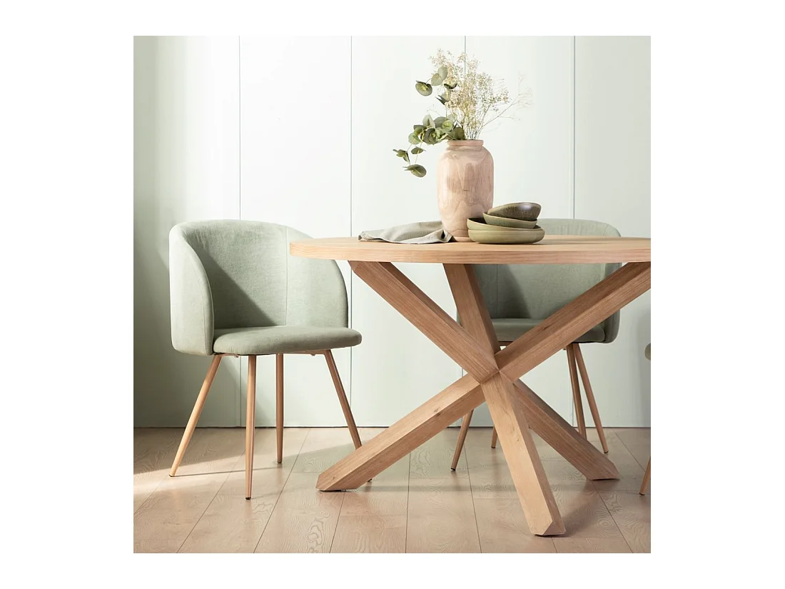 Table fixe en bois naturel 120x76.5 cm-Isak