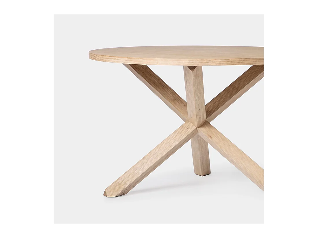 Table fixe en bois naturel 120x76.5 cm-Isak