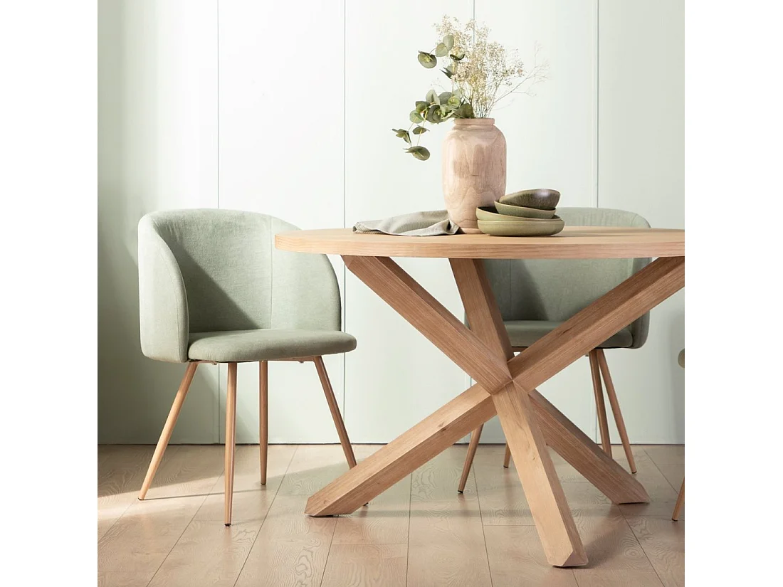 Table fixe en bois naturel 120x76.5 cm-Isak