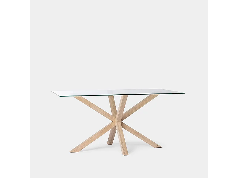 Mesa fija de Cristal Transparente 74 x 160- Emerald