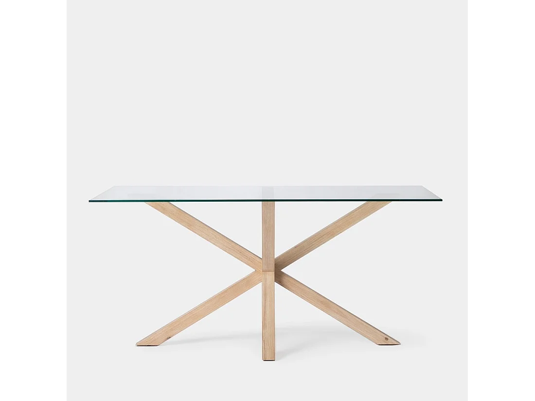 Mesa fija de Cristal Transparente 74 x 160- Emerald