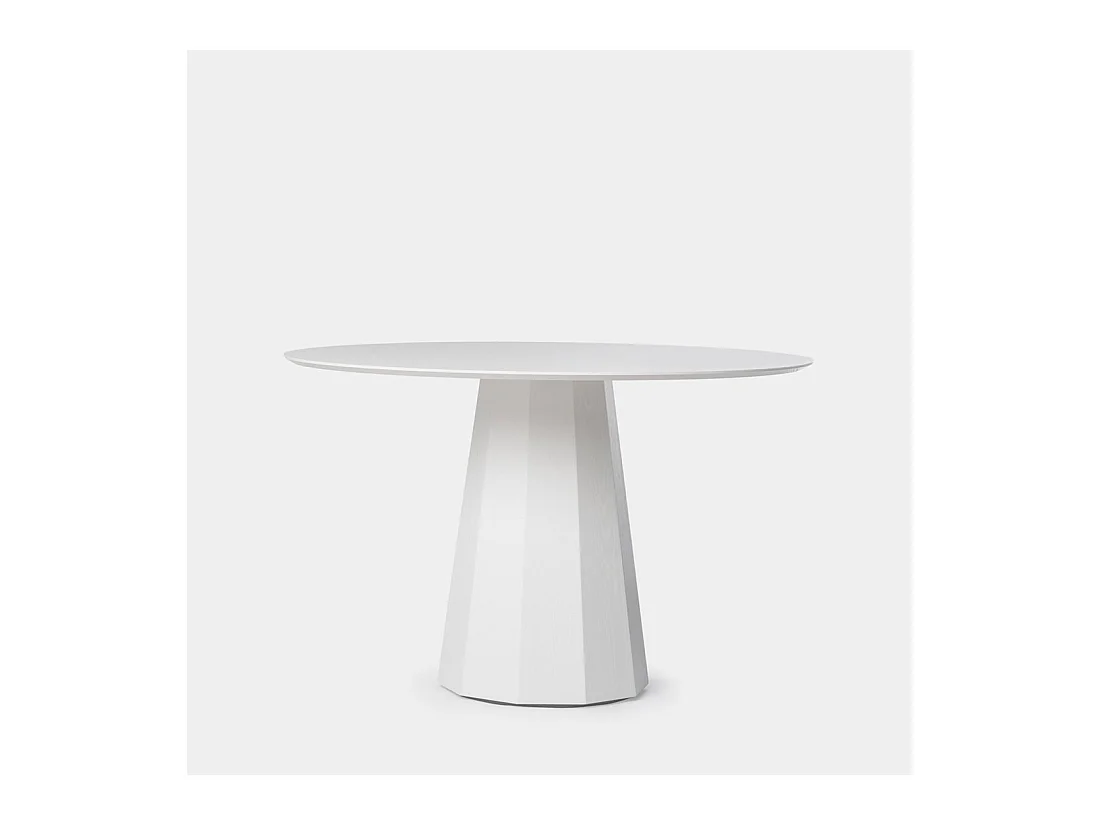 Table fixe en laqué blanc 120x76 cm-Olivier