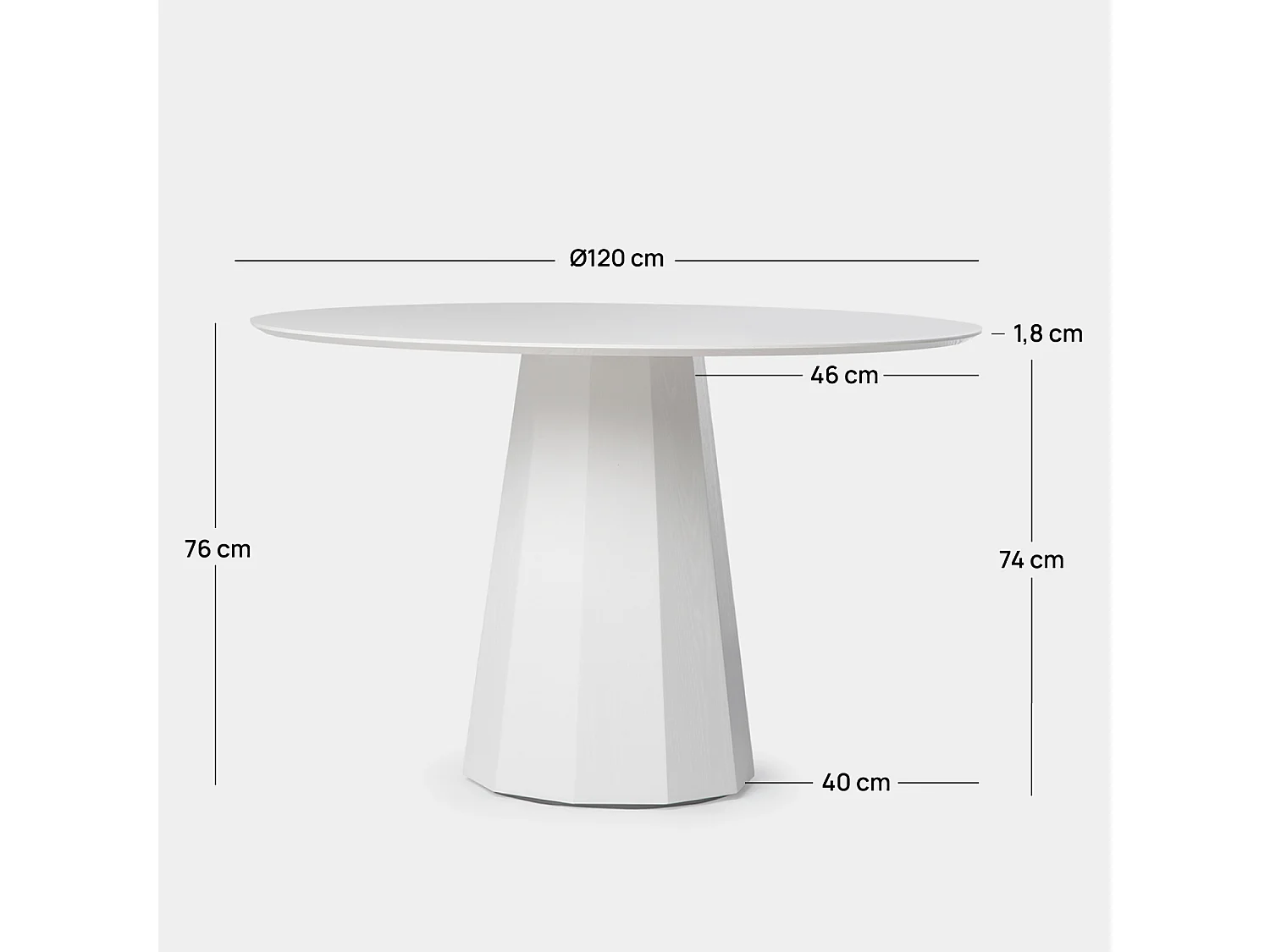 Table fixe en laqué blanc 120x76 cm-Olivier