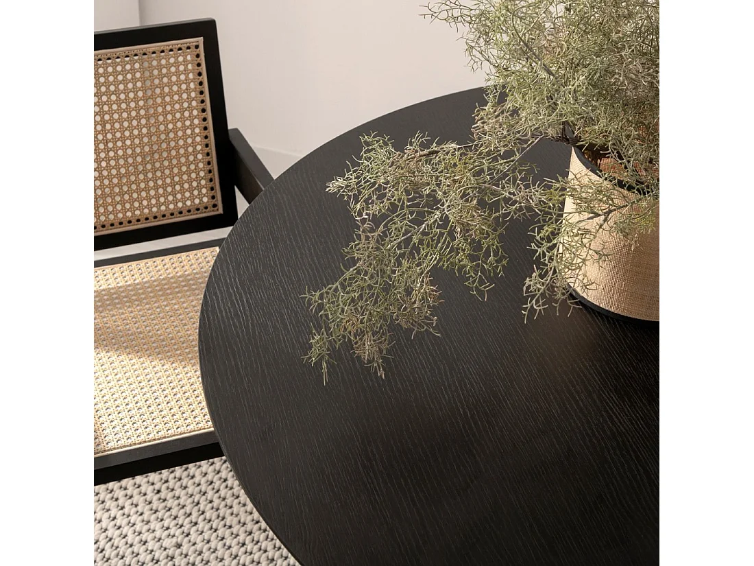 Table fixe en laqué noir 120x76 cm-Olivier