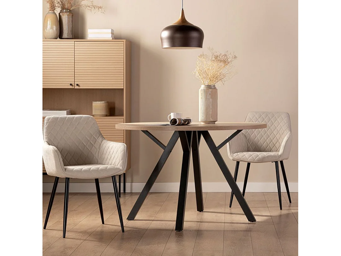 Table fixe en bois naturel 120x77 cm-Circle