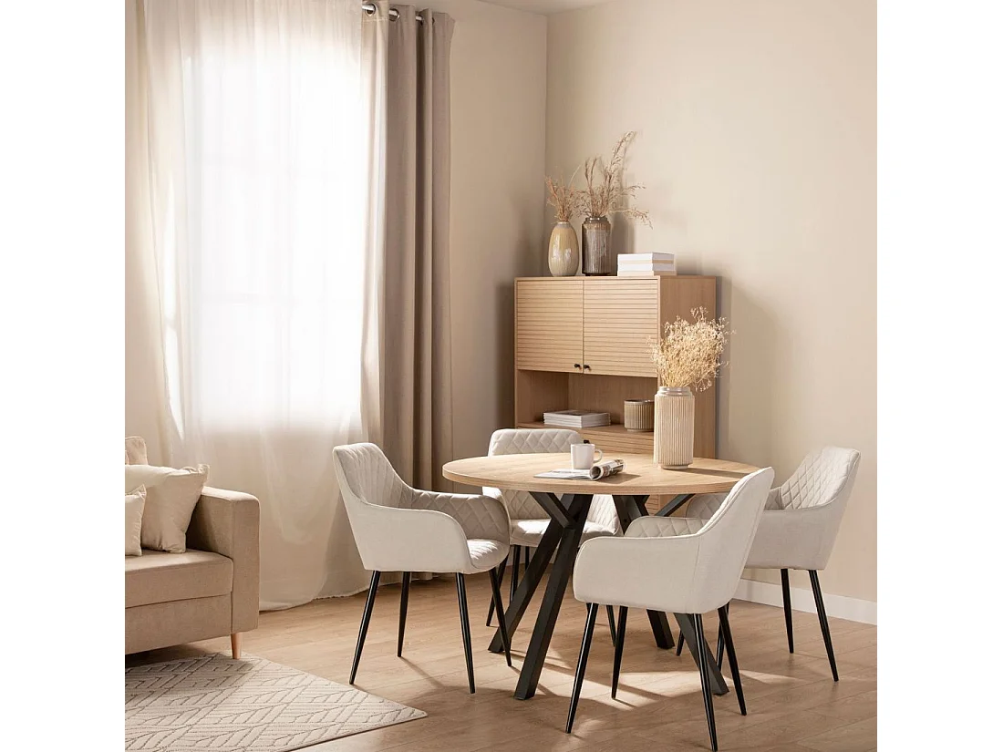 Table fixe en bois naturel 120x77 cm-Circle