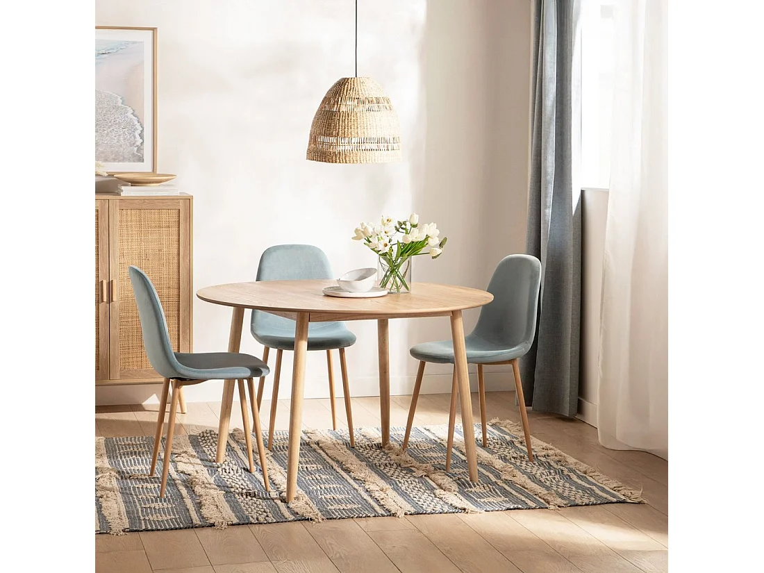 Table fixe en bois naturel 120x75 cm-Mali