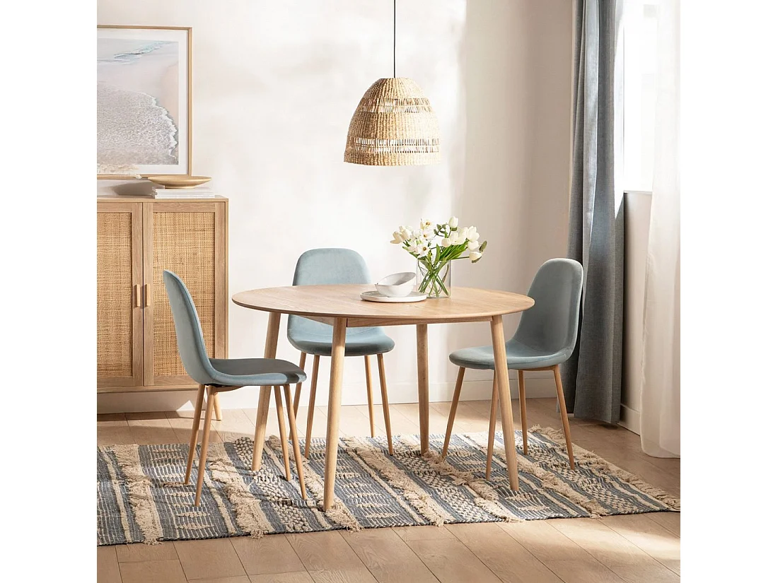 Table fixe en bois naturel 120x75 cm-Mali