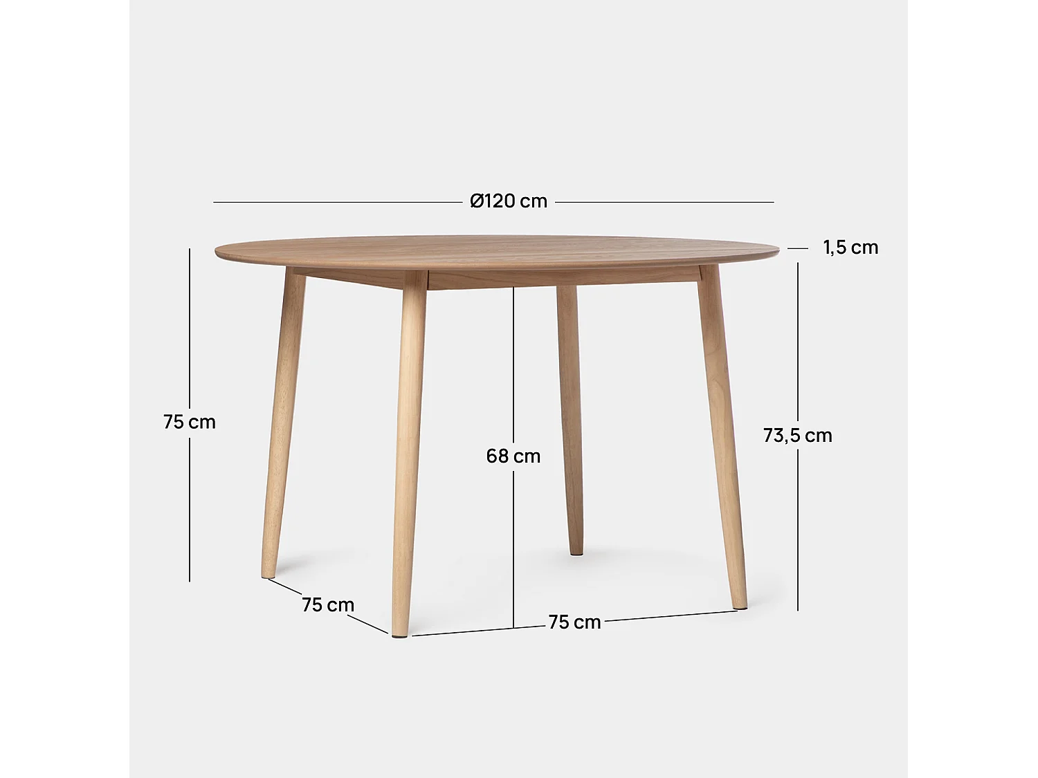 Mesa fija de Madera Natural 75 x 120- Mali