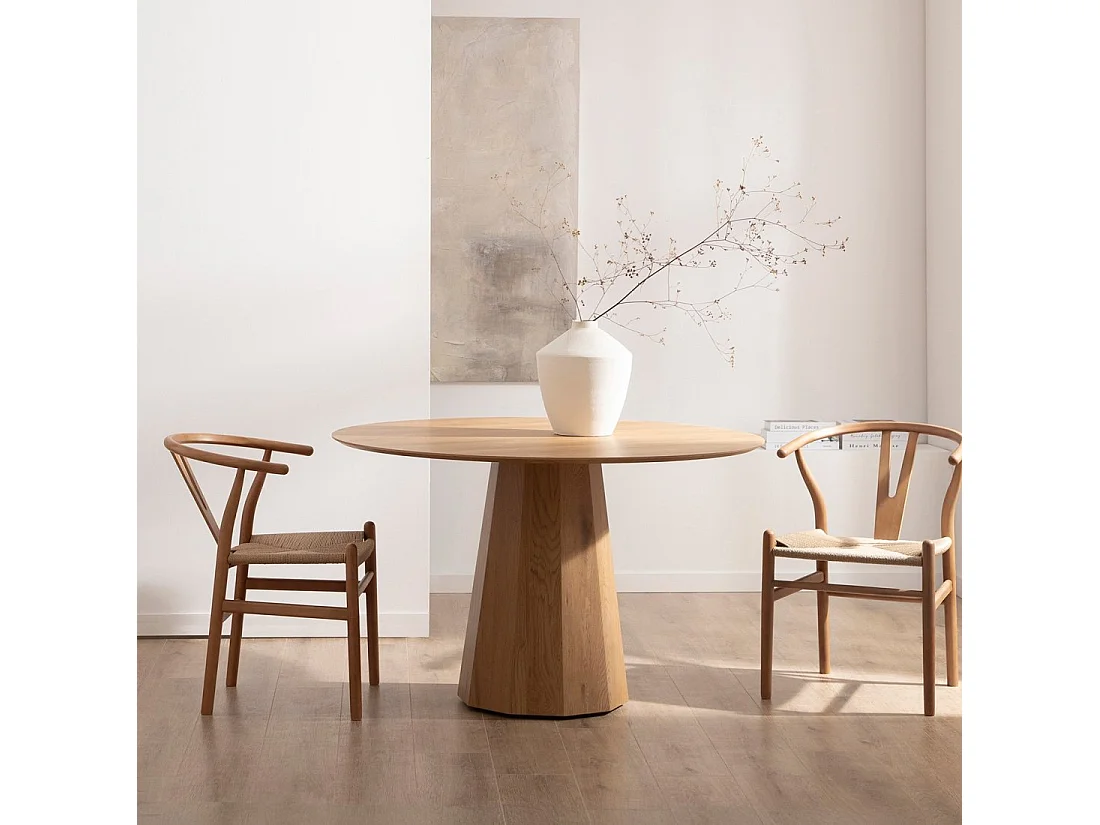 Table fixe en bois naturel 120x76 cm-Olivier