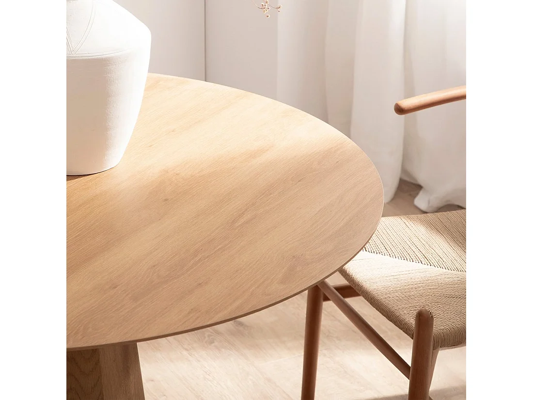 Table fixe en bois naturel 120x76 cm-Olivier