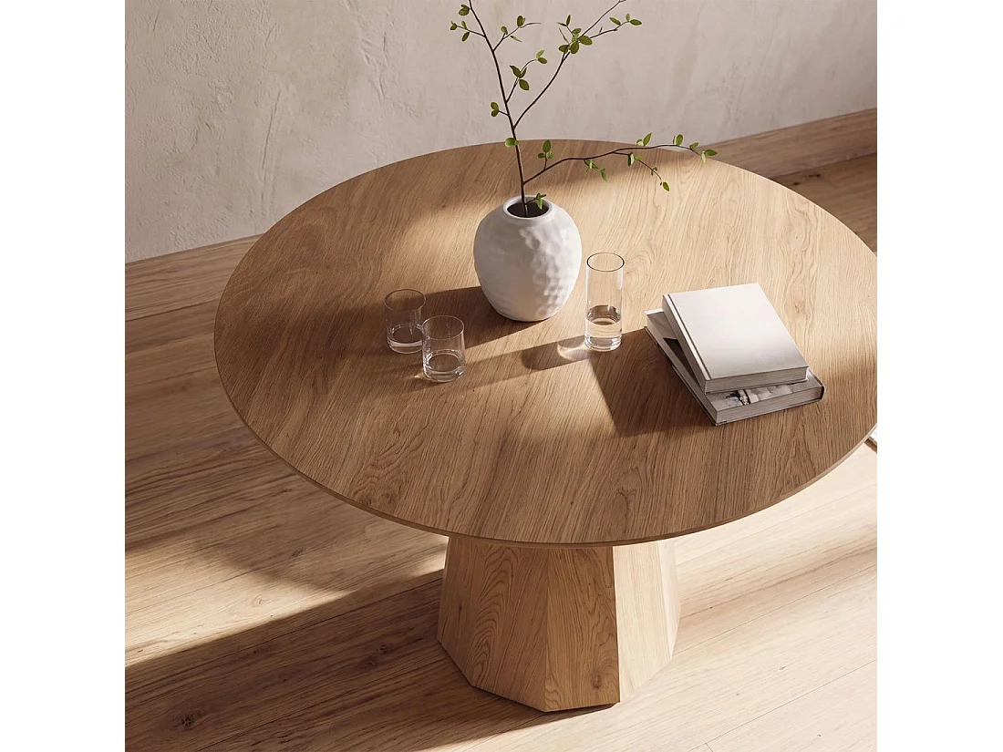 Table fixe en bois naturel 120x76 cm-Olivier