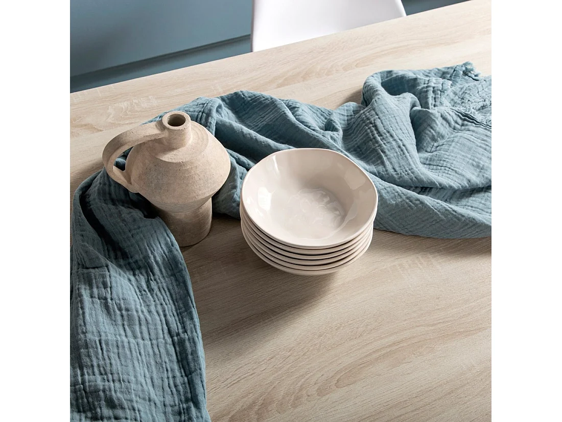 Table fixe en bois naturel 150x76 cm-Even