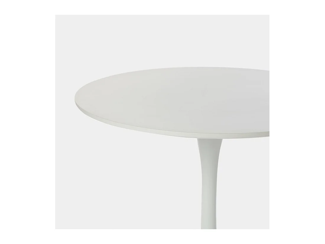 Table fixe en laqué blanc 80x73 cm-Cory