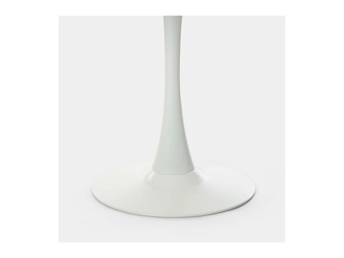 Table fixe en laqué blanc 80x73 cm-Cory